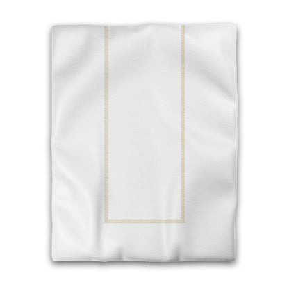 Off-white Cotton Sateen Duvet Cover, Desert Sand Double Weave Motif Print, Classic Border, CSDU-1371-143, Twin - 178 x 229 cm / 70 x 90 inches