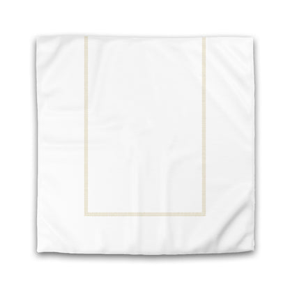 Off-white Cotton Sateen Duvet Cover, Tan Double Weave Motif Print, Classic Border | CSDU-1371-143