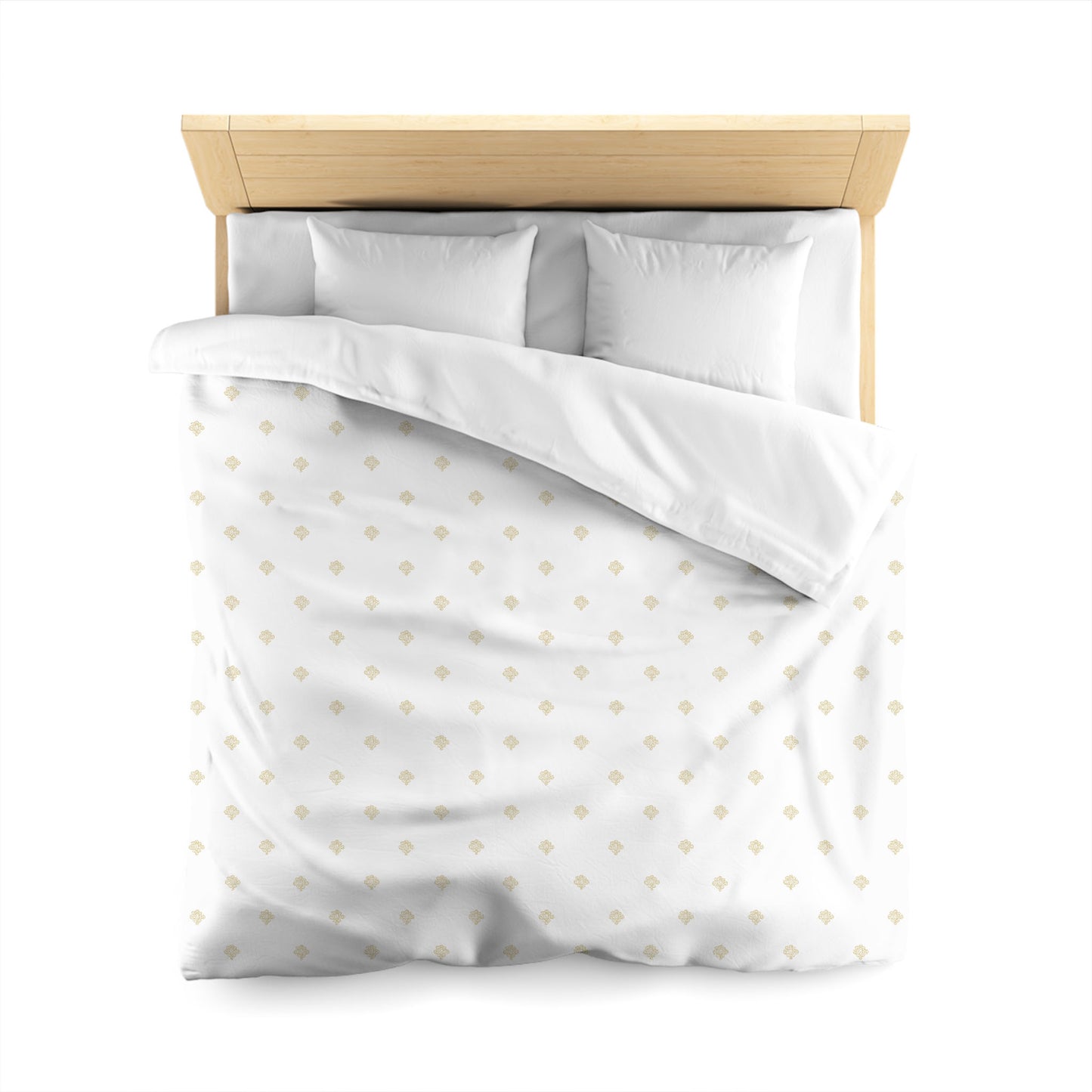Off-white Cotton Sateen Duvet Cover, Desert Sand Hand-painted Swizzle Motif Print, CSDU-1371-171, Queen - 229 x 229 cm / 90 x 90 inches