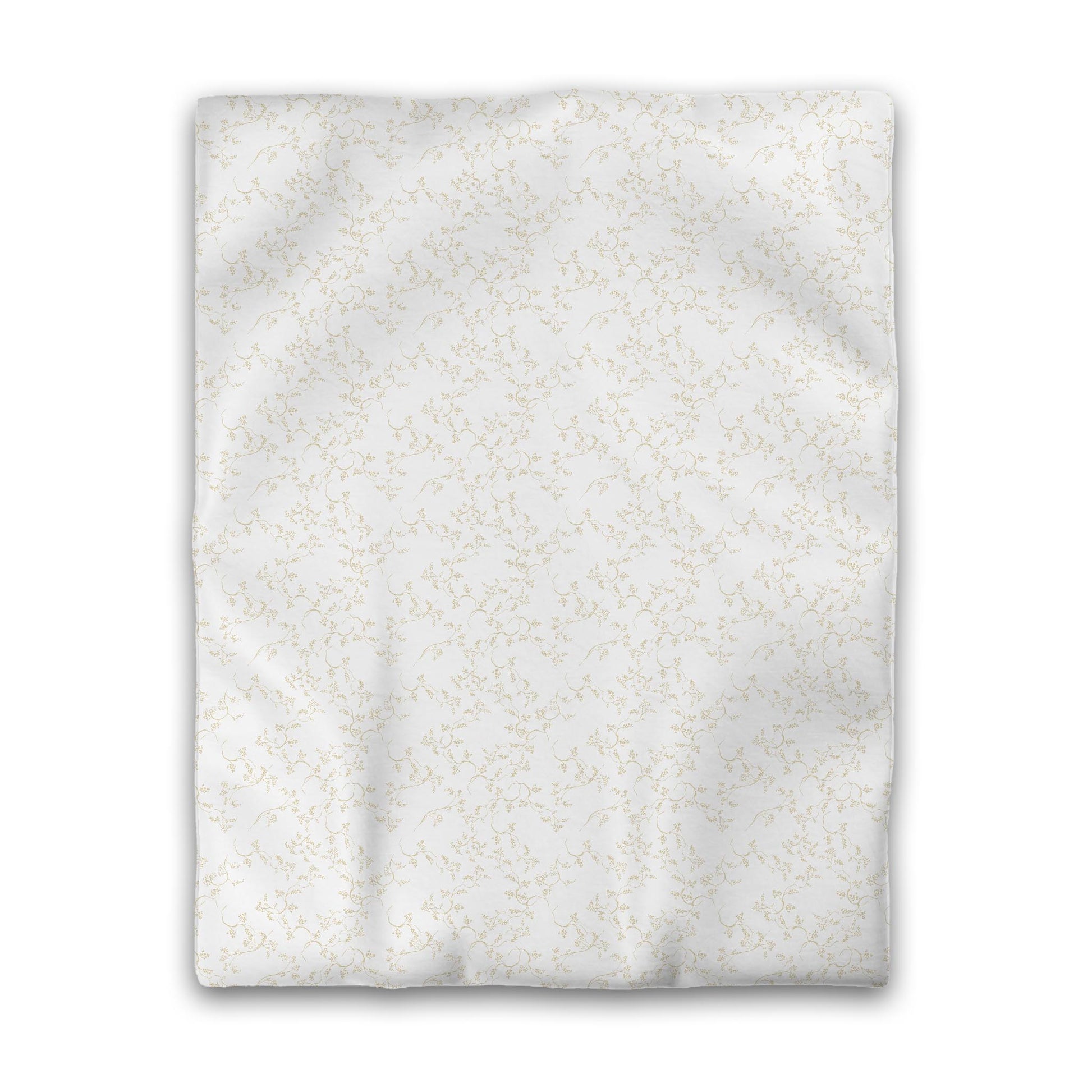 Off-white Cotton Sateen Duvet Cover, Desert Sand Hand-painted Vine Print, CSDU-1371-181, Twin - 178 x 229 cm / 70 x 90 inches