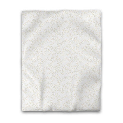 Off-white Cotton Sateen Duvet Cover, Desert Sand Hand-painted Vine Print, CSDU-1371-181, Twin - 178 x 229 cm / 70 x 90 inches