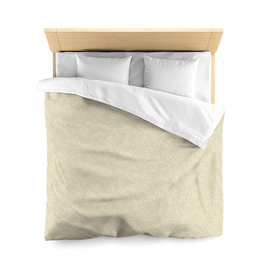 Desert Sand Cotton Sateen Duvet Cover, Off-white Hand-painted Vine Print, CSDU-1371-182, Queen - 229 x 229 cm / 90 x 90 inches