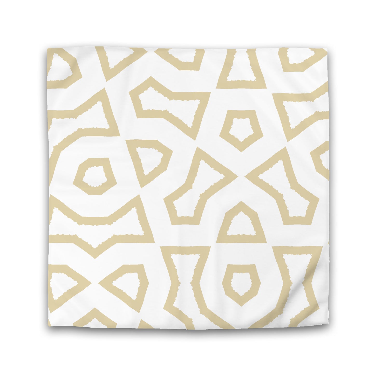Off-white Cotton Sateen Duvet Cover, Bold Tan Graphic | CSDU-1371-391