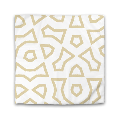 Off-white Cotton Sateen Duvet Cover, Bold Tan Graphic | CSDU-1371-391