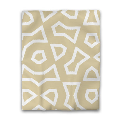Desert Sand Cotton Sateen Duvet Cover, Bold Off-white Graphic, CSDU-1371-392, Twin - 178 x 229 cm / 70 x 90 inches