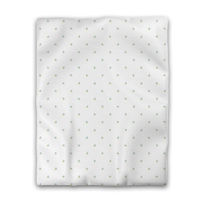 Off-White Cotton Sateen Duvet Cover, Small Blue Floral Pattern, CSDU-1376, Twin - 178 x 229 cm / 70 x 90 inches
