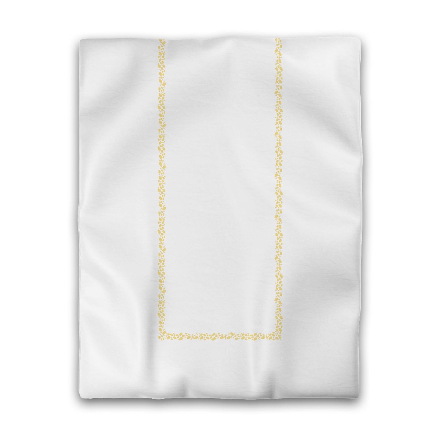 Off-white Cotton Sateen Duvet Cover, Yellow Hand-painted Dab Motif Print, Classic Border, CSDU-1381-091, Twin - 178 x 229 cm / 70 x 90 inches