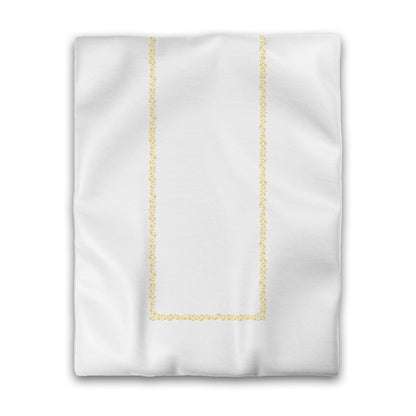 Off-white Cotton Sateen Duvet Cover, Yellow Hand-painted Dab Motif Print, Classic Border, CSDU-1381-091, Twin - 178 x 229 cm / 70 x 90 inches