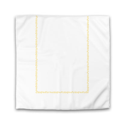 Off-white Cotton Sateen Duvet Cover, Yellow Hand-painted Dab Motif Print, Classic Border | CSDU-1381-091