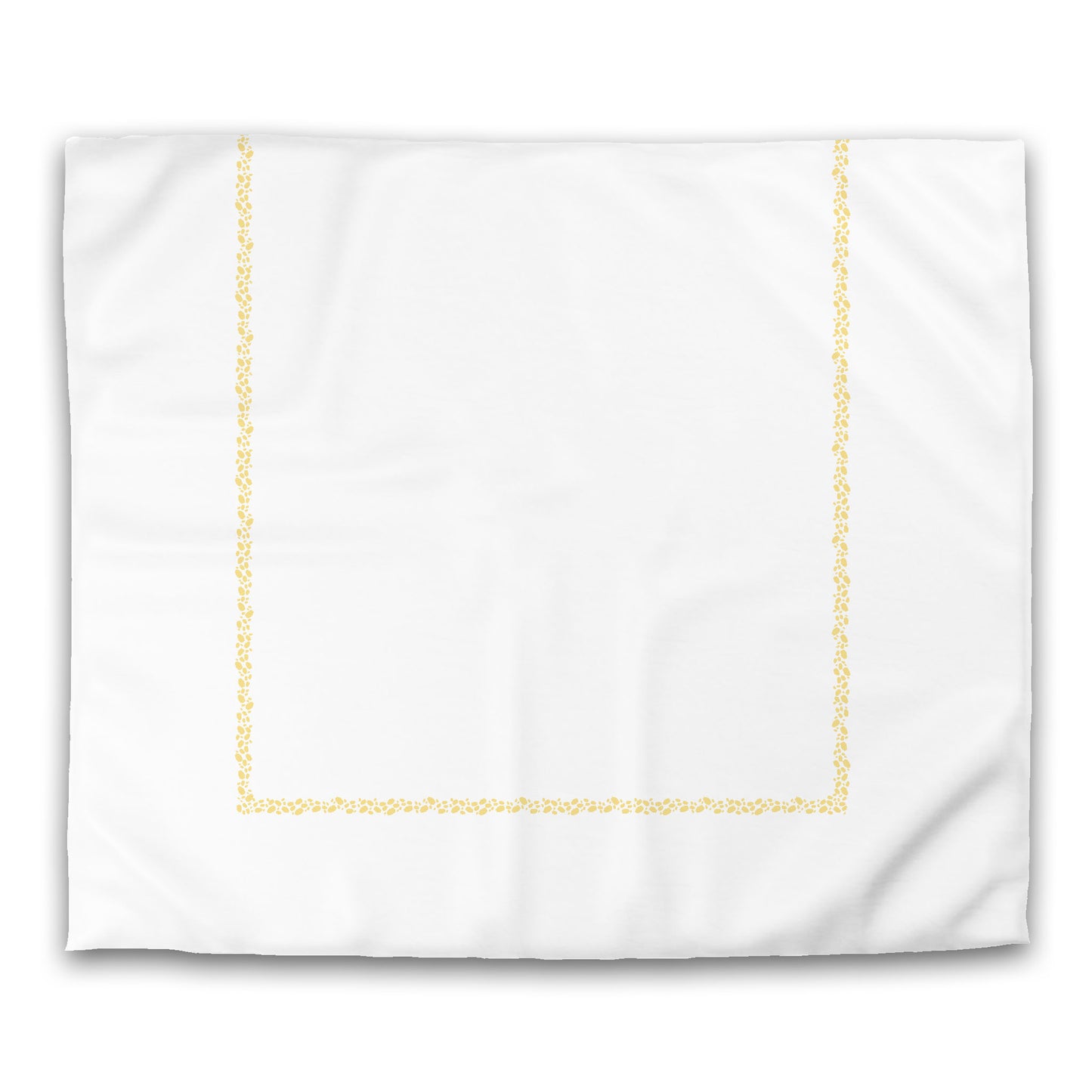 Off-white Cotton Sateen Duvet Cover, Yellow Hand-painted Dab Motif Print, Classic Border, CSDU-1381-091, King - 269 x  234 cm / 106 x 92 inches