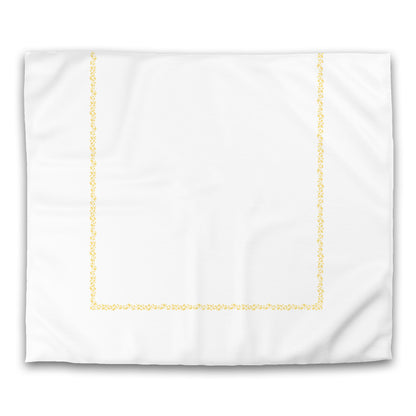 Off-white Cotton Sateen Duvet Cover, Yellow Hand-painted Dab Motif Print, Classic Border, CSDU-1381-091, King - 269 x  234 cm / 106 x 92 inches