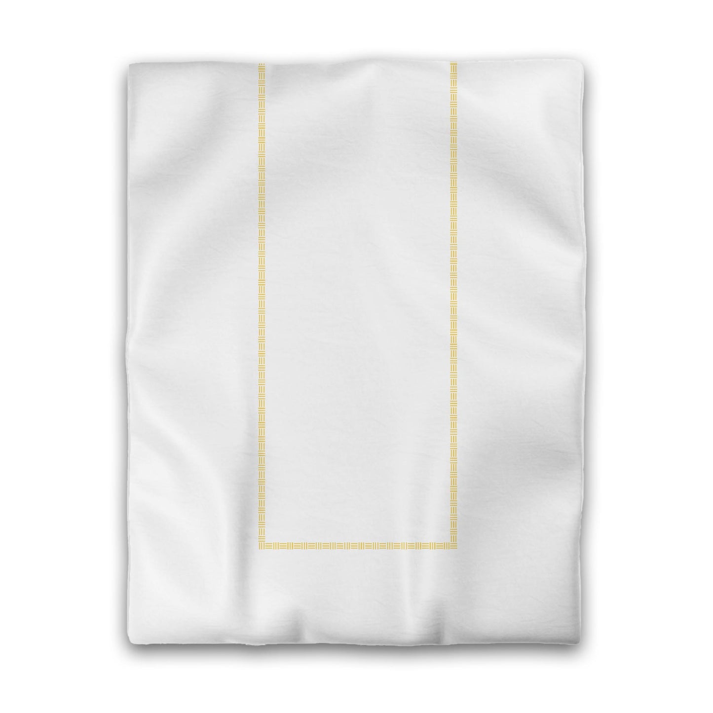 Off-white Cotton Sateen Duvet Cover, Yellow Single Weave Motif Print, Classic Border, CSDU-1381-141, Twin - 178 x 229 cm / 70 x 90 inches