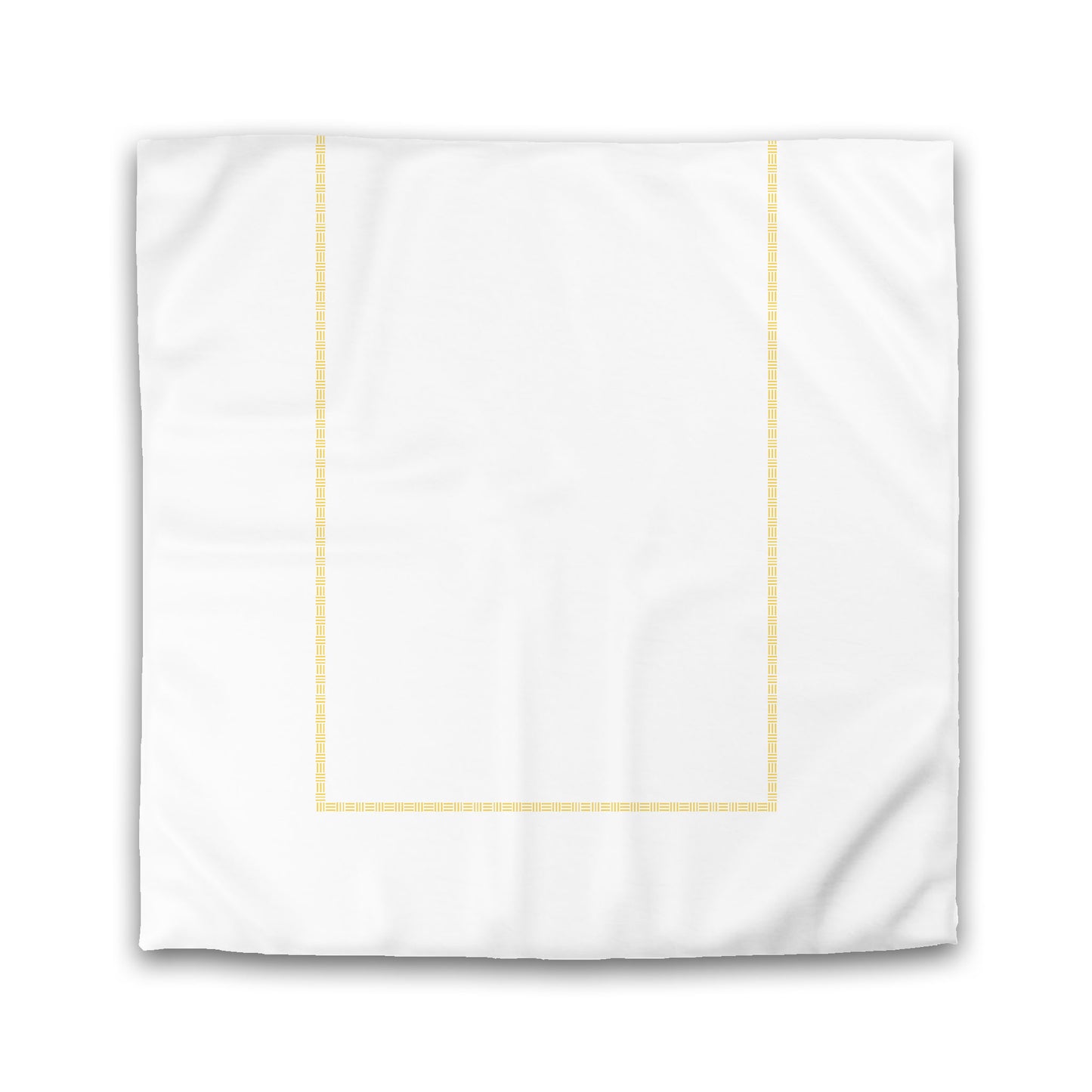 Off-white Cotton Sateen Duvet Cover, Yellow Single Weave Motif Print, Classic Border | CSDU-1381-141