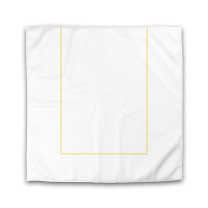 Off-white Cotton Sateen Duvet Cover, Yellow Single Weave Motif Print, Classic Border | CSDU-1381-141