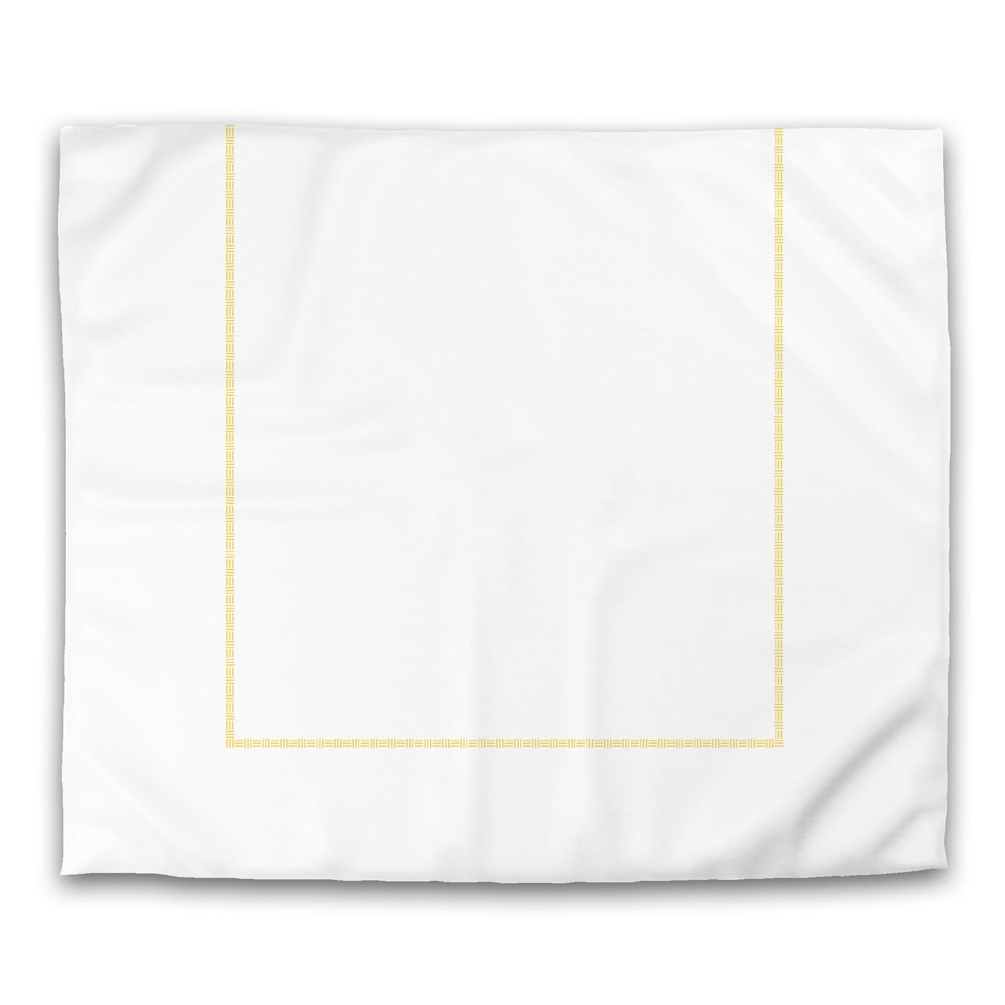 Off-white Cotton Sateen Duvet Cover, Yellow Single Weave Motif Print, Classic Border, CSDU-1381-141, King - 269 x  234 cm / 106 x 92 inches