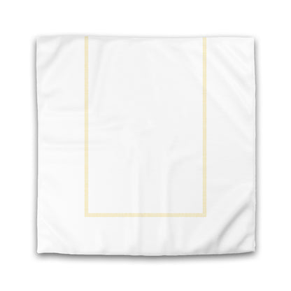 Off-white Cotton Sateen Duvet Cover, Yellow Double Weave Motif Print, Classic Border | CSDU-1381-143