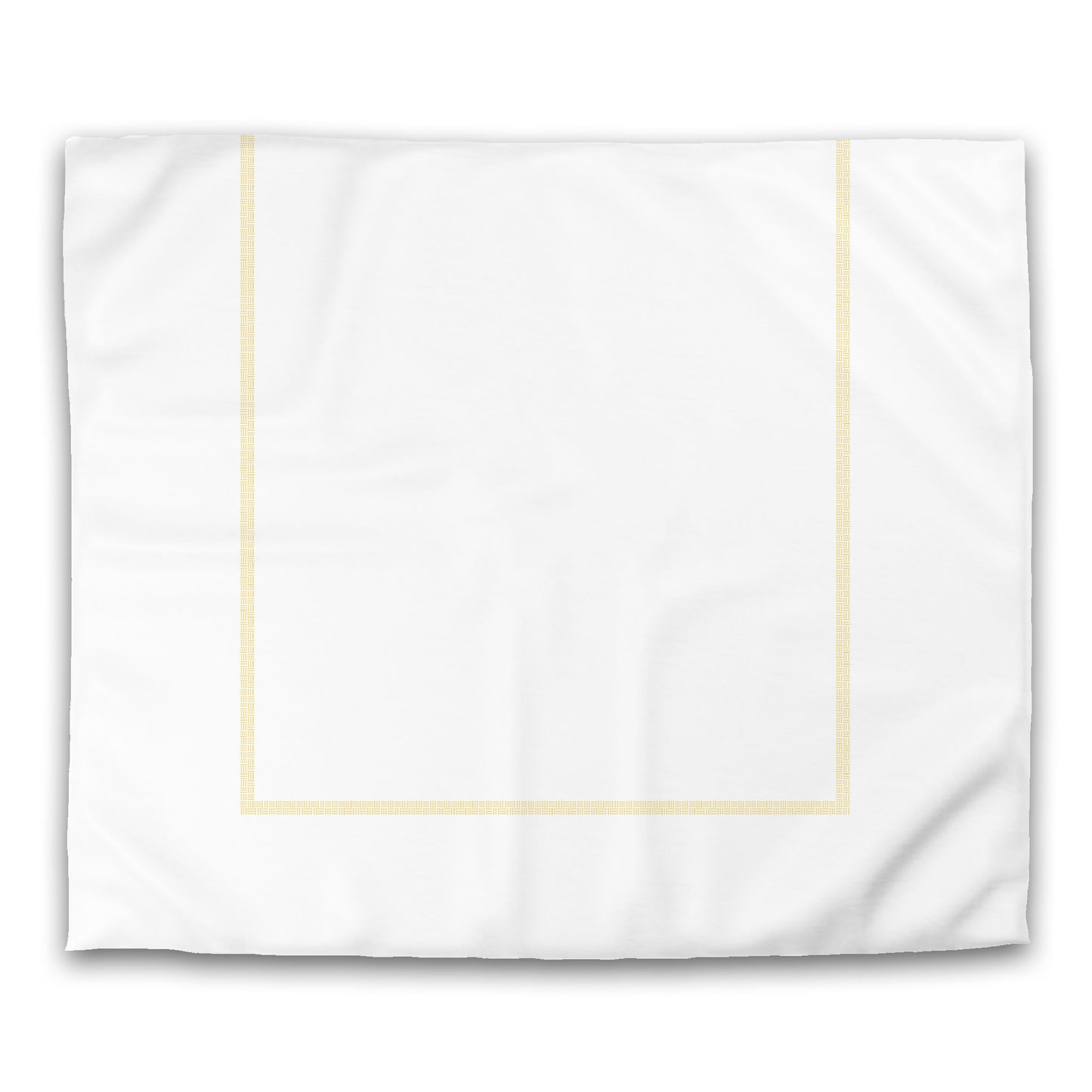 Off-white Cotton Sateen Duvet Cover, Yellow Double Weave Motif Print, Classic Border, CSDU-1381-143, King - 269 x  234 cm / 106 x 92 inches