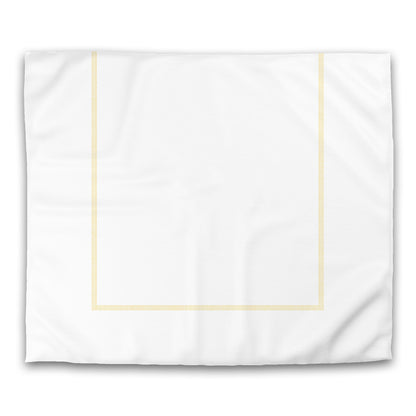 Off-white Cotton Sateen Duvet Cover, Yellow Double Weave Motif Print, Classic Border, CSDU-1381-143, King - 269 x  234 cm / 106 x 92 inches