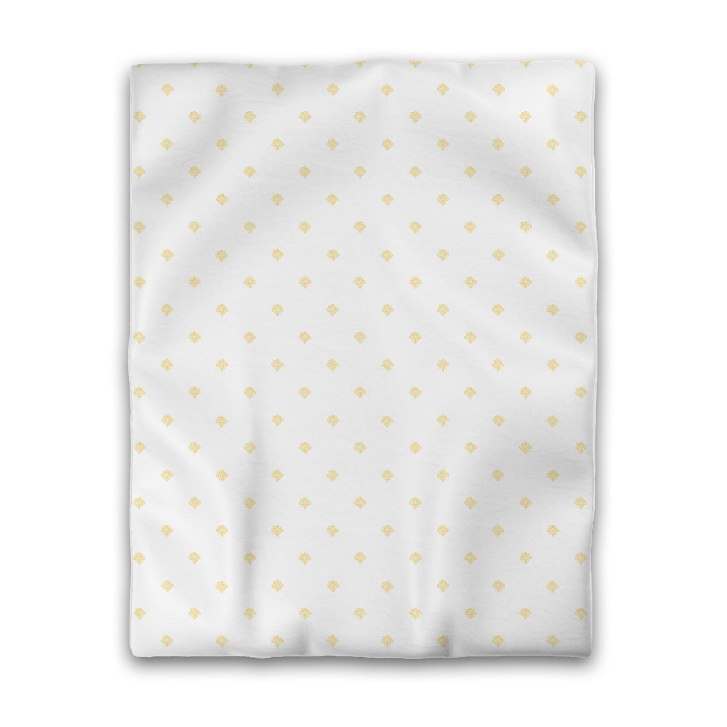 Off-white Cotton Sateen Duvet Cover, Yellow Hand-painted Swizzle Motif Print, CSDU-1381-171, Twin - 178 x 229 cm / 70 x 90 inches
