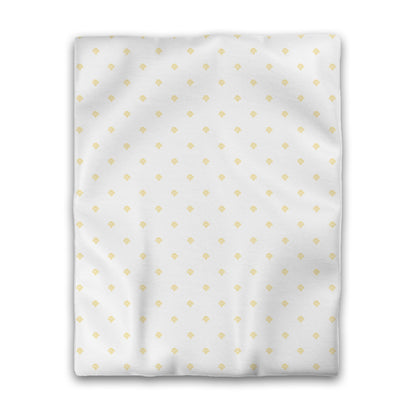 Off-white Cotton Sateen Duvet Cover, Yellow Hand-painted Swizzle Motif Print, CSDU-1381-171, Twin - 178 x 229 cm / 70 x 90 inches
