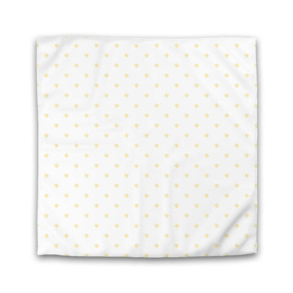 Off-white Cotton Sateen Duvet Cover, Yellow Hand-painted Swizzle Motif Print | CSDU-1381-171