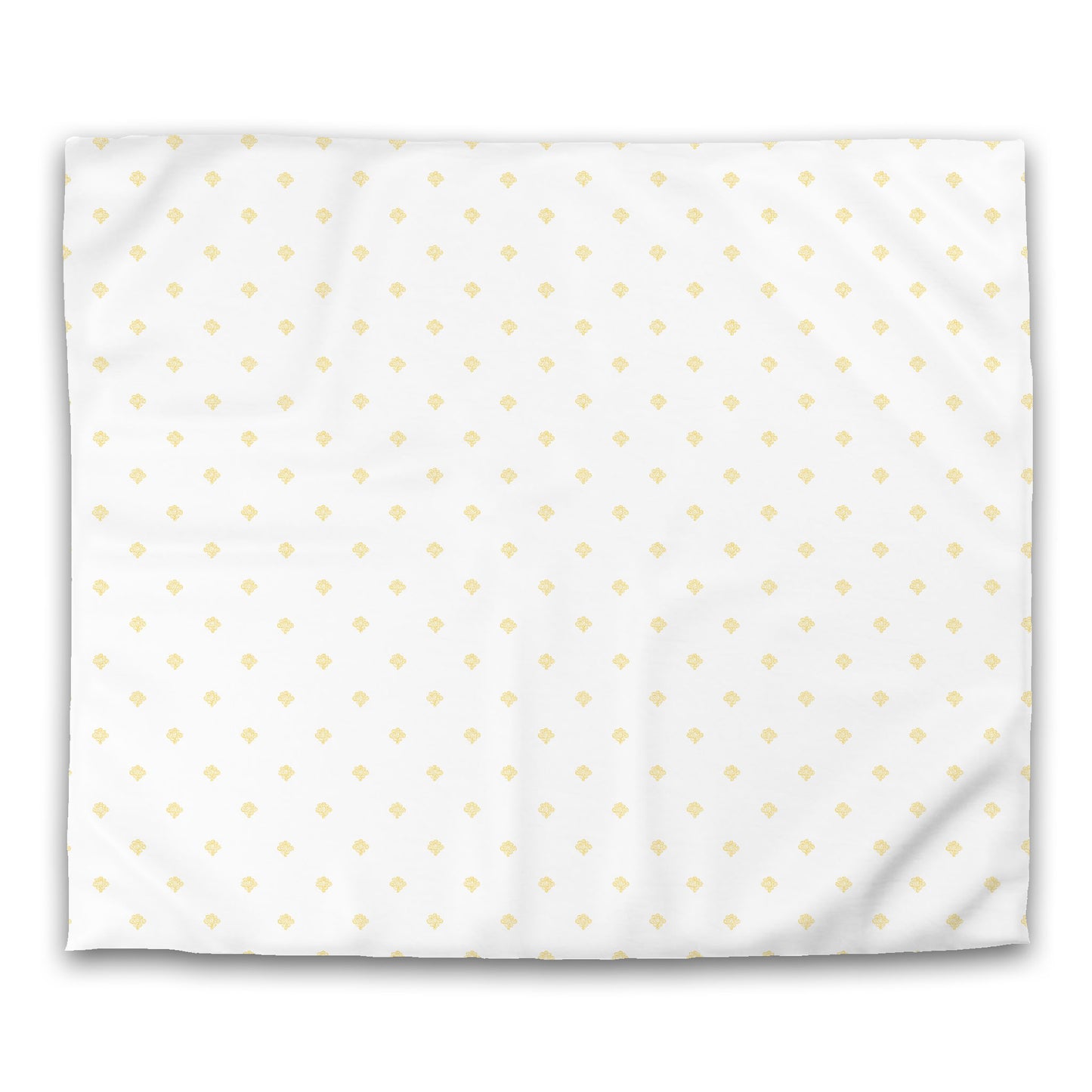 Off-white Cotton Sateen Duvet Cover, Yellow Hand-painted Swizzle Motif Print, CSDU-1381-171, King - 269 x  234 cm / 106 x 92 inches