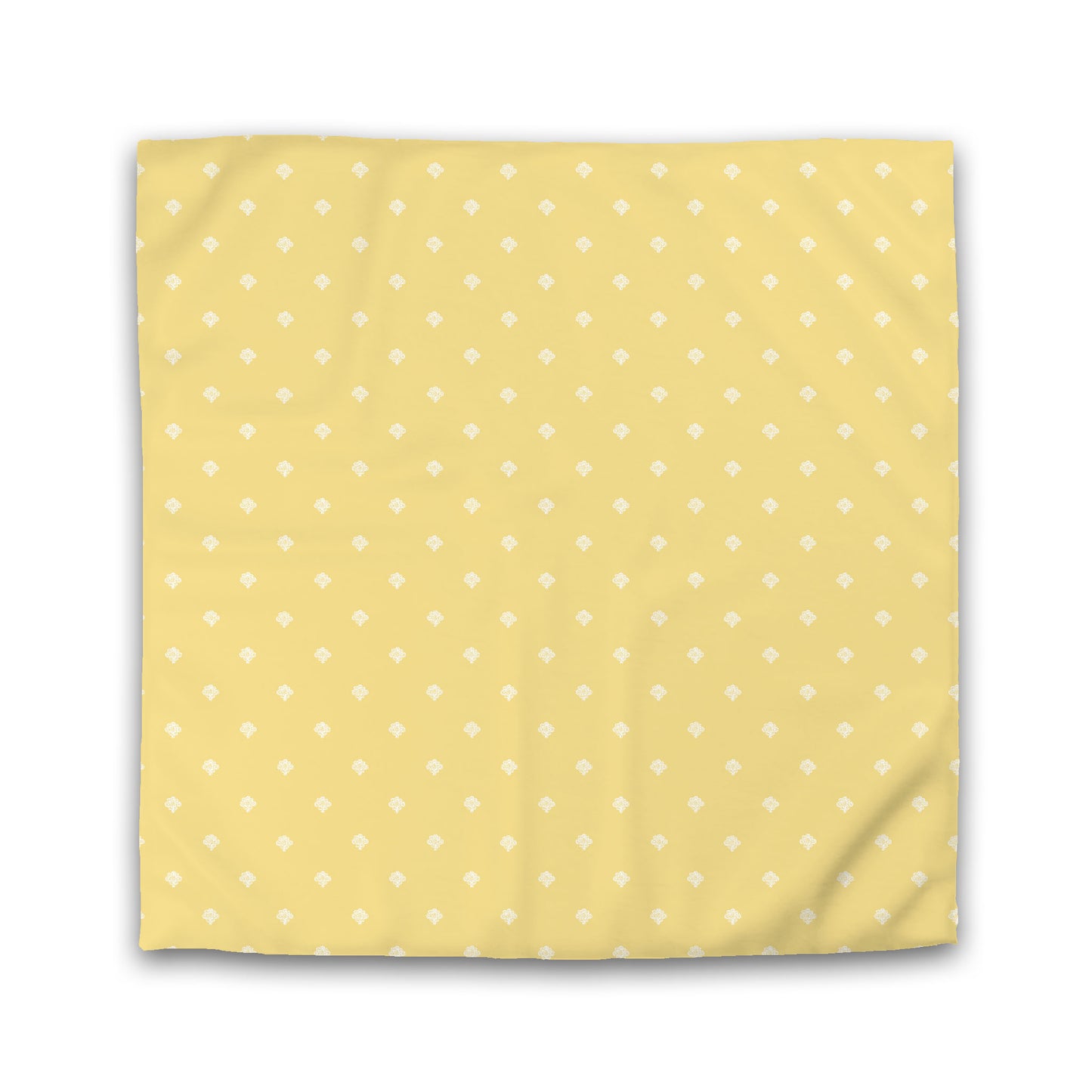 Yellow Cotton Sateen Duvet Cover, Off-white Hand-painted Swizzle Motif Print | CSDU-1381-172