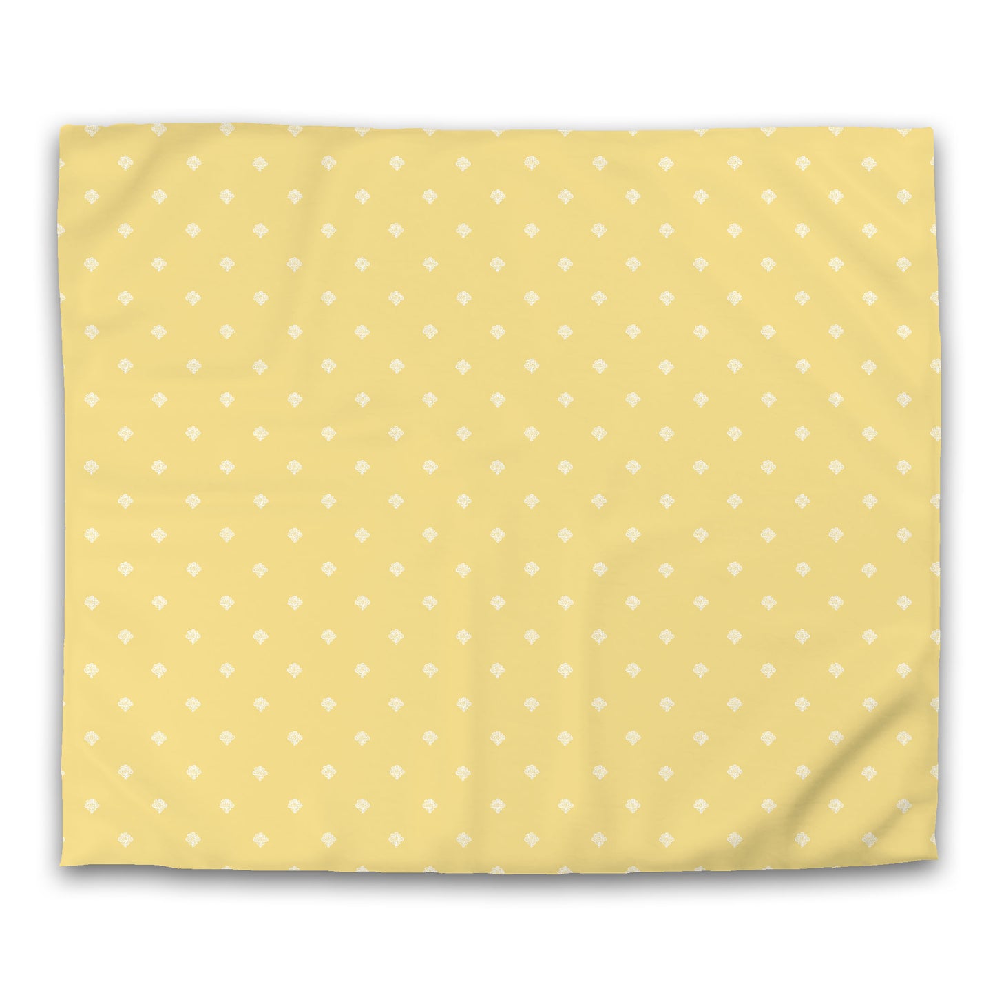 Yellow Cotton Sateen Duvet Cover, Off-white Hand-painted Swizzle Motif Print, CSDU-1381-172, King - 269 x  234 cm / 106 x 92 inches