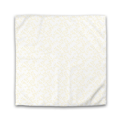 Off-white Cotton Sateen Duvet Cover, Yellow Hand-painted Vine Print | CSDU-1381-181