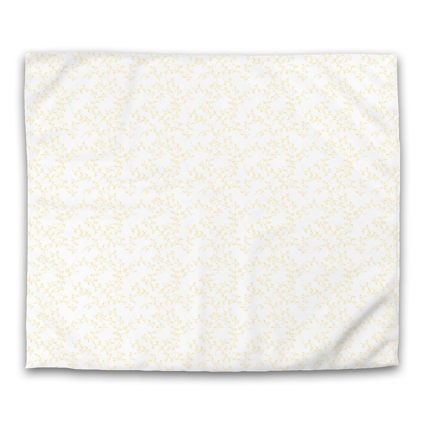 Off-white Cotton Sateen Duvet Cover, Yellow Hand-painted Vine Print, CSDU-1381-181, King - 269 x  234 cm / 106 x 92 inches
