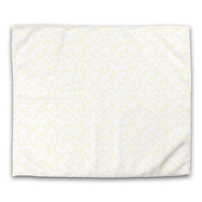 Off-white Cotton Sateen Duvet Cover, Yellow Hand-painted Vine Print, CSDU-1381-181, King - 269 x  234 cm / 106 x 92 inches