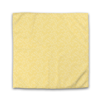 Yellow Cotton Sateen Duvet Cover, Off-white Hand-painted Vine Print | CSDU-1381-182