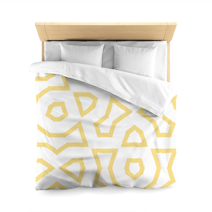 Off-white Cotton Sateen Duvet Cover, Bold Yellow Graphic, CSDU-1381-391, Queen - 229 x 229 cm / 90 x 90 inches