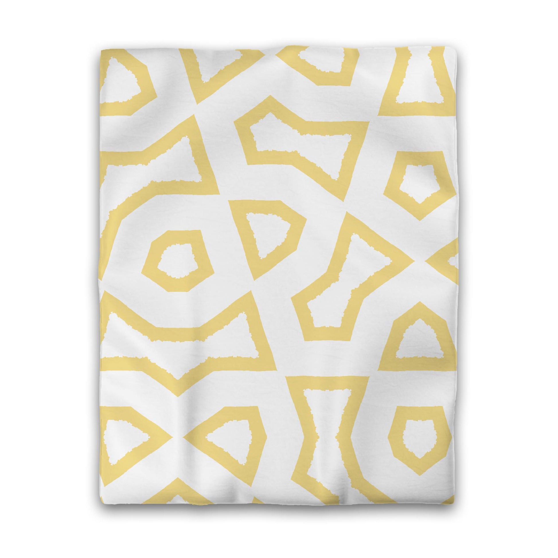 Off-white Cotton Sateen Duvet Cover, Bold Yellow Graphic, CSDU-1381-391, Twin - 178 x 229 cm / 70 x 90 inches