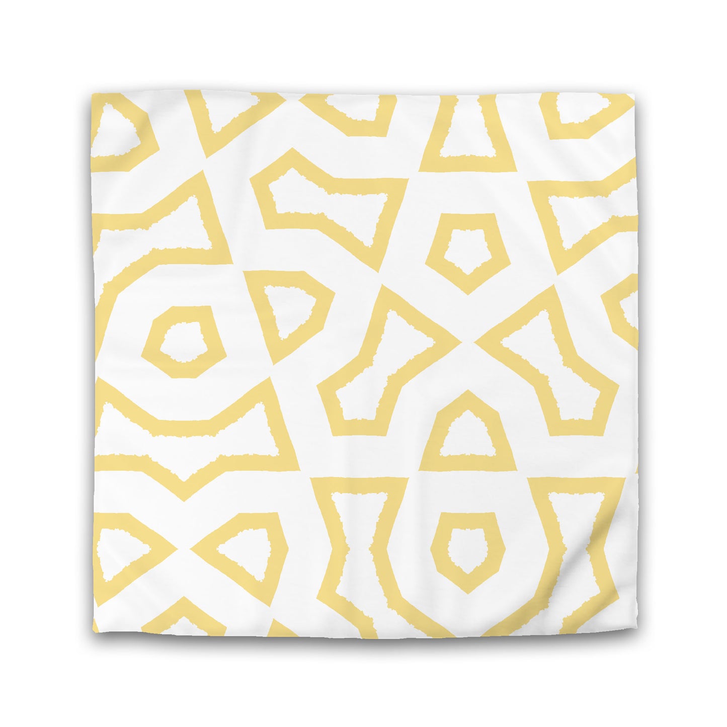 Off-white Cotton Sateen Duvet Cover, Bold Yellow Graphic | CSDU-1381-391