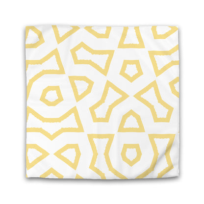 Off-white Cotton Sateen Duvet Cover, Bold Yellow Graphic | CSDU-1381-391