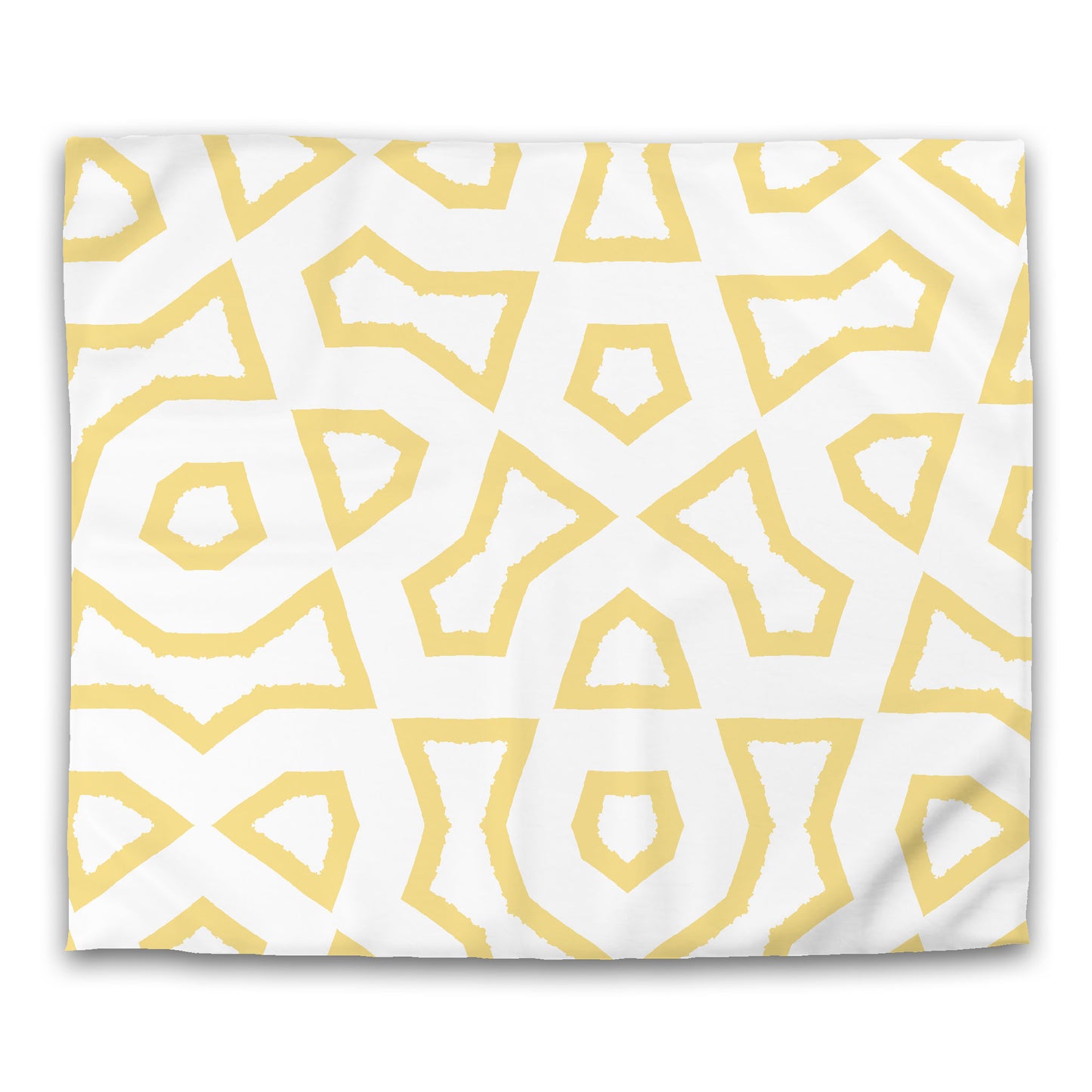 Off-white Cotton Sateen Duvet Cover, Bold Yellow Graphic, CSDU-1381-391, King - 269 x  234 cm / 106 x 92 inches