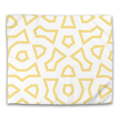 Off-white Cotton Sateen Duvet Cover, Bold Yellow Graphic, CSDU-1381-391, King - 269 x  234 cm / 106 x 92 inches