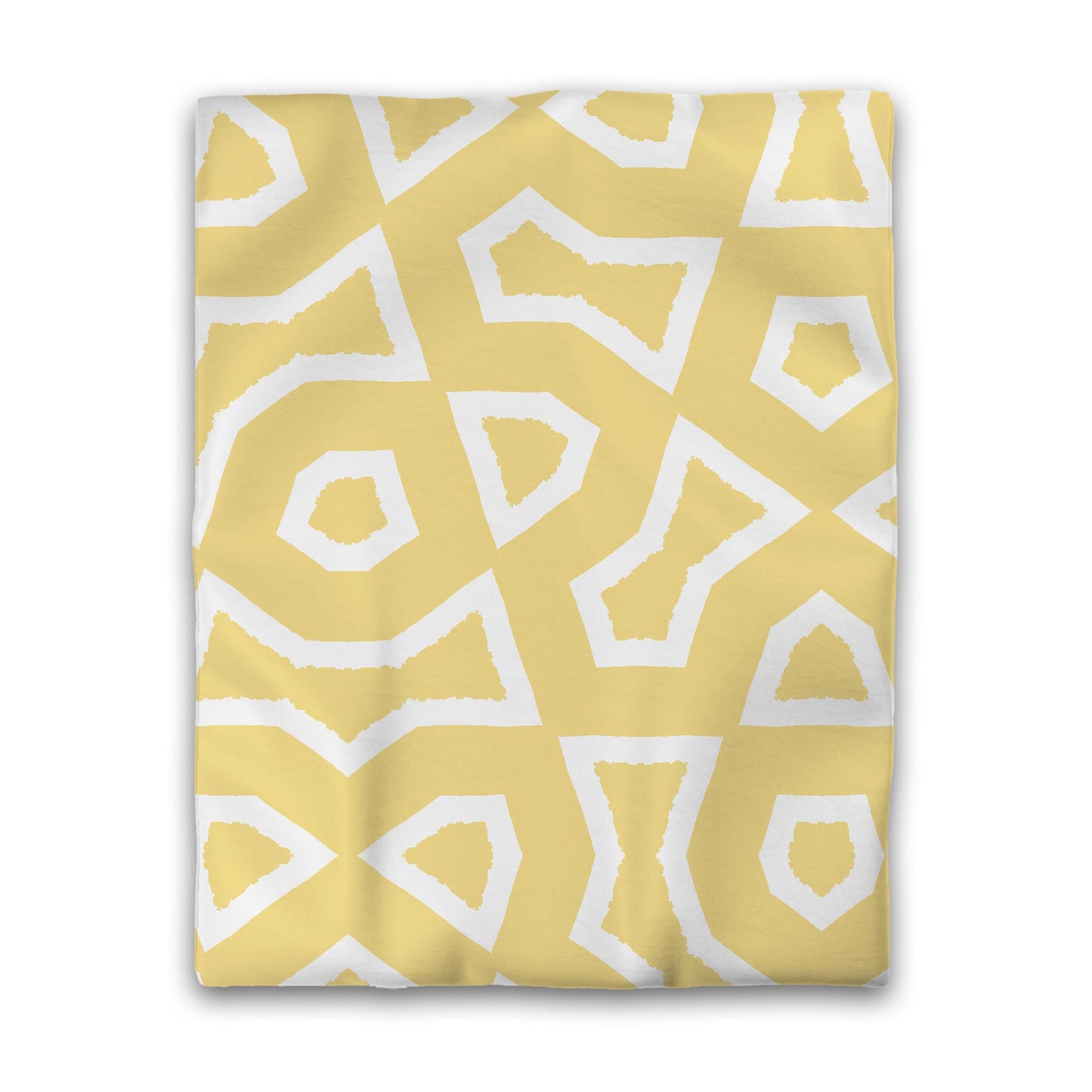 Yellow Cotton Sateen Duvet Cover, Bold Off-white Graphic, CSDU-1381-392, Twin - 178 x 229 cm / 70 x 90 inches