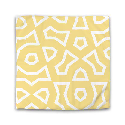 Yellow Cotton Sateen Duvet Cover, Bold Off-white Graphic | CSDU-1381-392