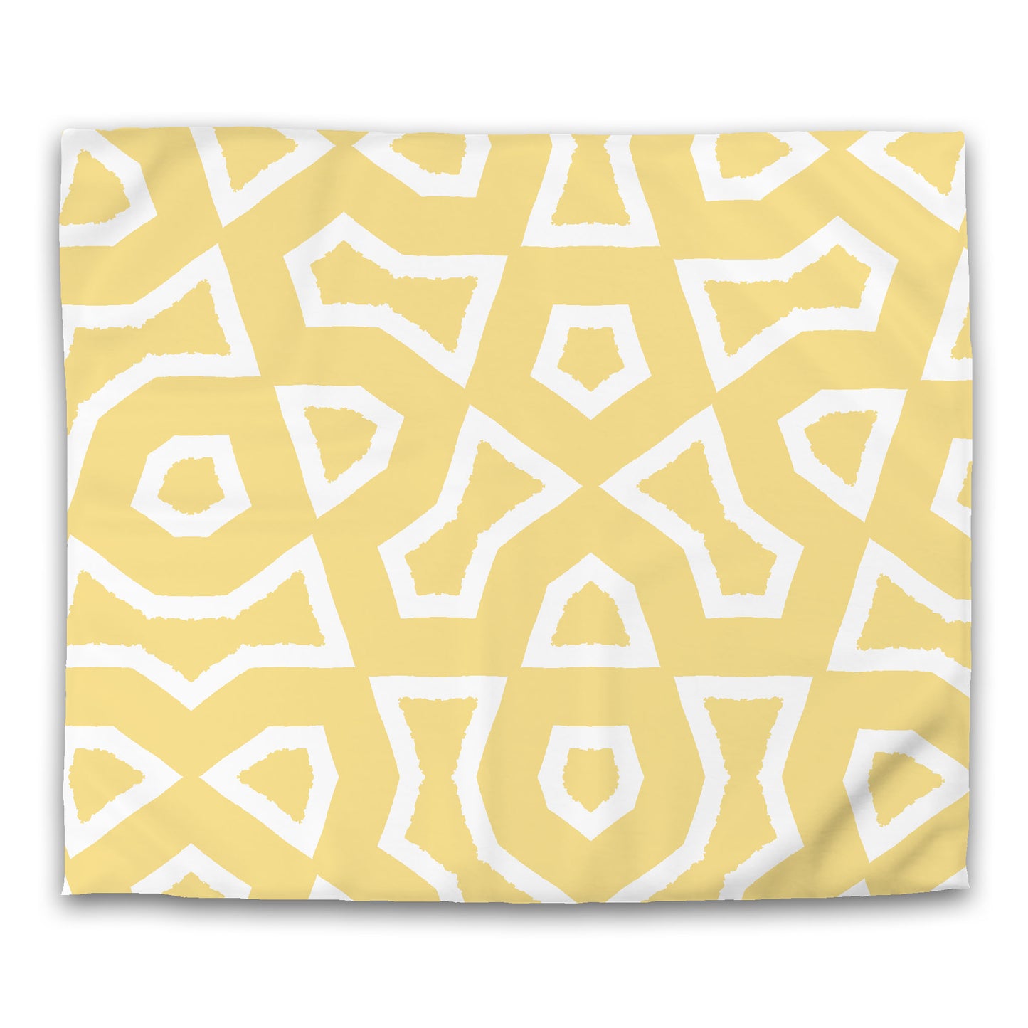 Yellow Cotton Sateen Duvet Cover, Bold Off-white Graphic, CSDU-1381-392, King - 269 x  234 cm / 106 x 92 inches