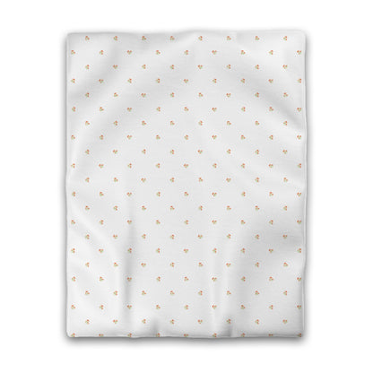 Off-White Cotton Sateen Duvet Cover, Small Pale Orange Floral Pattern, CSDU-1386, Twin - 178 x 229 cm / 70 x 90 inches