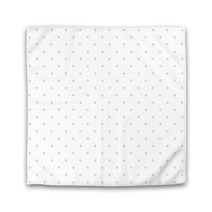 Off-White Cotton Sateen Duvet Cover, Small Pale Orange Floral Pattern | CSDU-1386