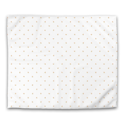 Off-White Cotton Sateen Duvet Cover, Small Pale Orange Floral Pattern, CSDU-1386, King - 269 x  234 cm / 106 x 92 inches