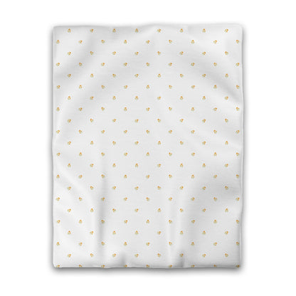 Off-White Cotton Sateen Duvet Cover, Small Yellow-Orange Floral Pattern, CSDU-1396, Twin - 178 x 229 cm / 70 x 90 inches