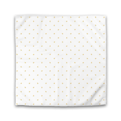 Off-White Cotton Sateen Duvet Cover, Small Yellow-Orange Floral Pattern | CSDU-1396