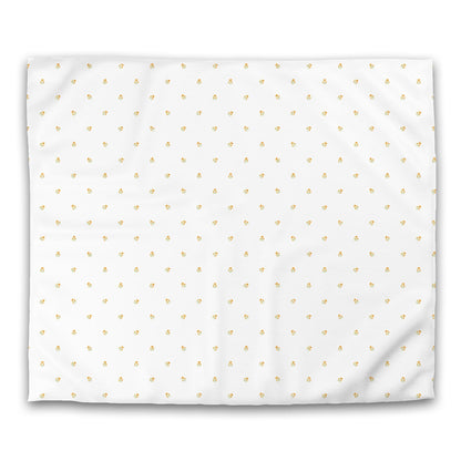 Off-White Cotton Sateen Duvet Cover, Small Yellow-Orange Floral Pattern, CSDU-1396, King - 269 x  234 cm / 106 x 92 inches