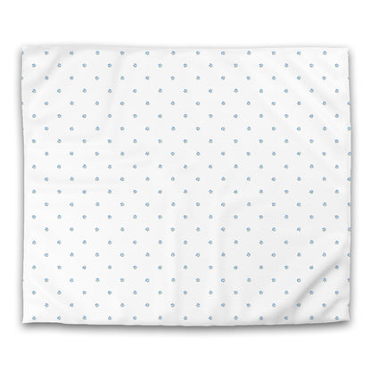 Off-White Cotton Sateen Duvet Cover, Small Blue Floral Pattern, CSDU-1406, King - 269 x  234 cm / 106 x 92 inches