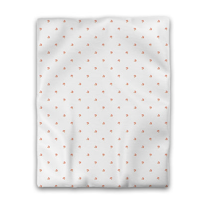 Off-White Cotton Sateen Duvet Cover, Small Red Floral Pattern, CSDU-1416, Twin - 178 x 229 cm / 70 x 90 inches
