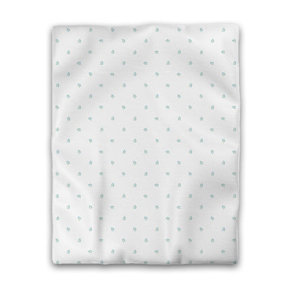 Off-White Cotton Sateen Duvet Cover, Small Blue Floral Pattern, CSDU-1436, Twin - 178 x 229 cm / 70 x 90 inches